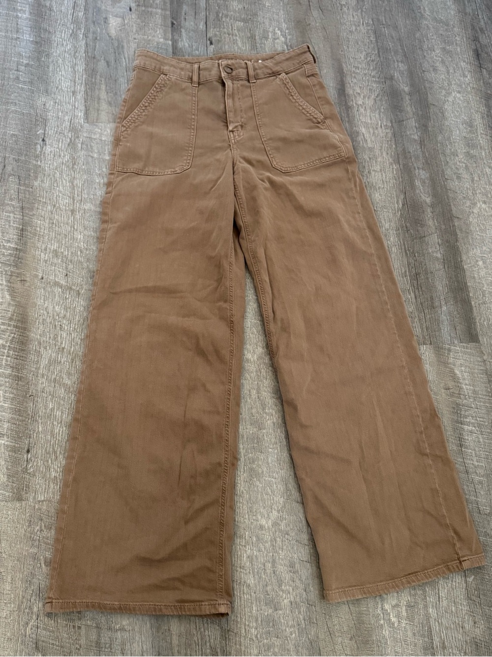 American Eagle Outfitters Wide-Leg Pants in Brown, Stretch, Regular 6